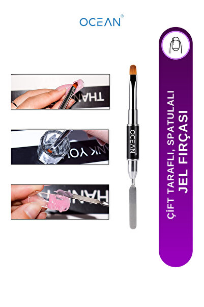 Ocean Poly Jel Fırçası, Çift Taraflı Spatulalı Poly Jel Uygulama Fırçası