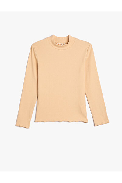 Koton Basic-T-Shirt mit Rollkragen, schmal, langärmlig, gerippte Baumwolle