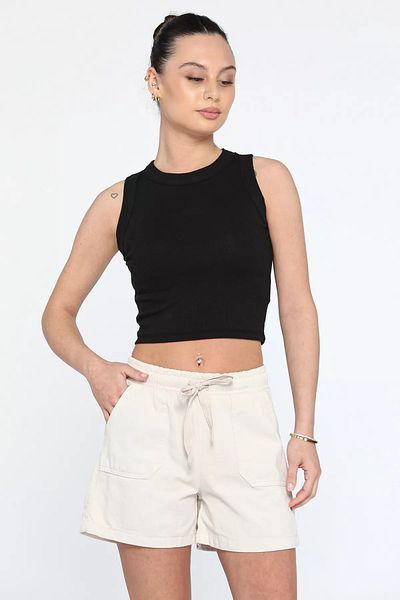 GÜLSELİ Stone Women's Elastic Waist Pocket Shorts