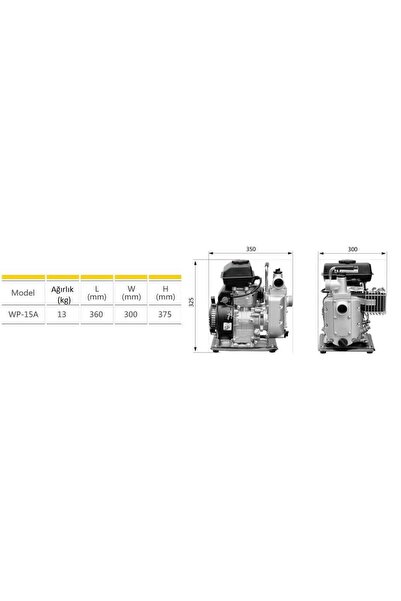 GARDENPRO Garden Pro WP-15A 4 Zamanlı Benzinli Su Motoru 1.5 Parmak