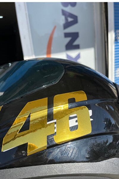 Banxtre Motor-Kask için Gold Altın 46 Yarış Stili Sticker Etiket (1 Adet)