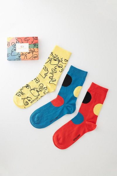 Katia&Bony Set of 3 Face Patterned Boxed Socks