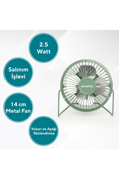 KUMTEL 4'lü Masaüstü USB Fan