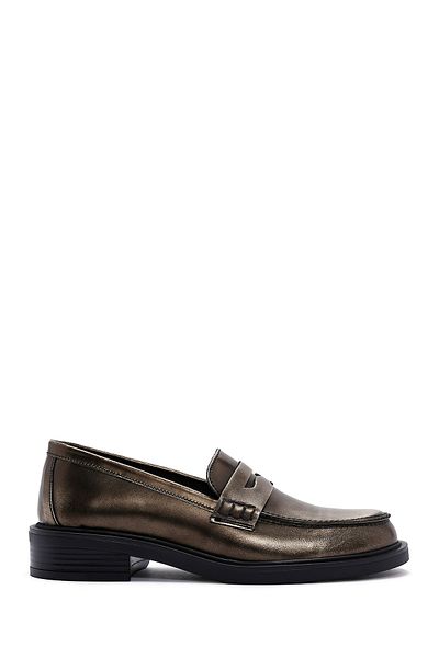 Derimod Women's Gold Leather Casual Loafer 23Wfd 550232