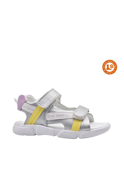kids A more Jules Çift Cırtlı Deri Kız Çocuk Sandalet Gümüş