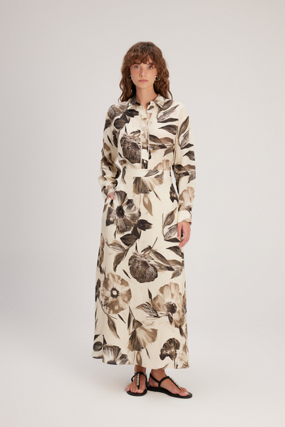 adL Desenli Uzun Kloş Etek