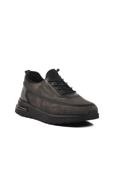 AYAKMOD 241548 Ανδρικά παπούτσια casual από γνήσιο δέρμα Nubuck σε γκρι χρώμα
