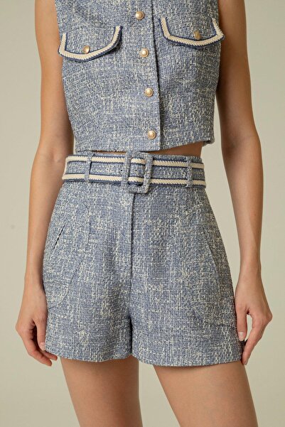 rue Mini pantaloni scurți Indigo - Detaliu curea