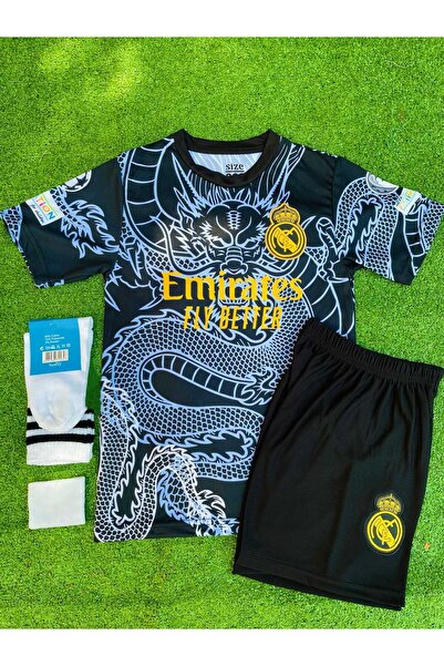 BYSPORTAKUS R.e.a.l.m.a.d.r.i.d 2024/25 Yeni Sezon A.r.d.a.-g.ü.l.e.r Dragon Desenli Konsept Forması 4'lü Set