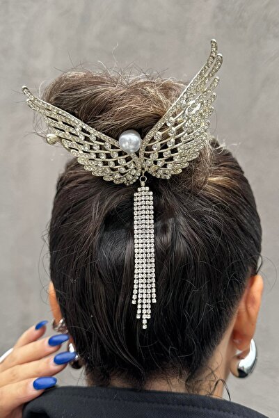 TAKIŞTIR Χρυσό Χρώμα Φτερό Φιγούρα Πέρλα Λεπτομερής Πόρπη Αυτόματης Πώλησης