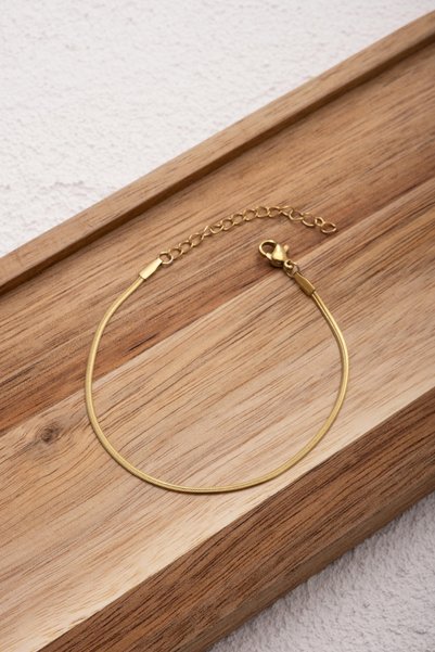 ByFlorya Jewelry Steel Thin Italian Bracelet Fish Back Model Non-Tarnish 17+6cm 2mm Suitable for Daily Use