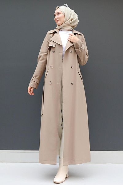 GİZ AGİYİM Liza με κουμπιά Trench Mink