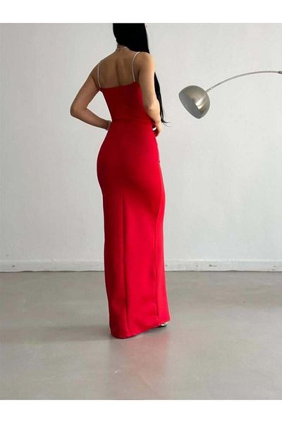 Trendusfashion Rochie lungă de sezon nou cu fantă adâncă - 582513