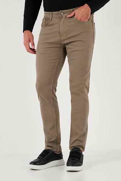 Buratti Stretch Cotton Regular Fit Normal Waist Straight Leg Trousers Men's Pants 674002