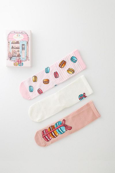 Katia&Bony Șosete de damă din 3 piese cu modele Macaron