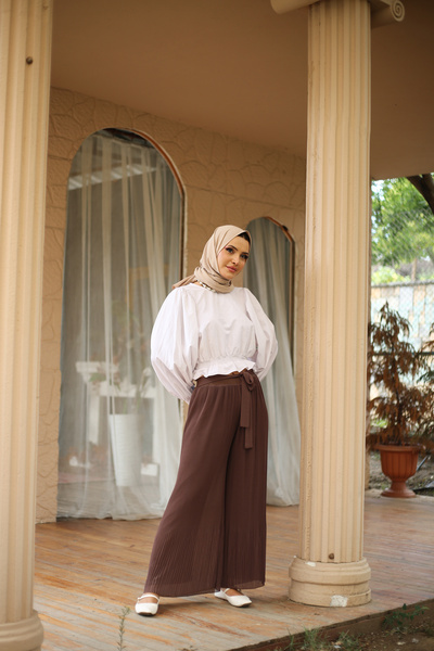 Moda İncir ŞİFON PİLİSELİ PANTOLON