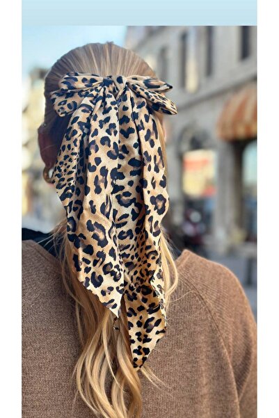 Esmeray Aksesuar Fundita argintie cu imprimeu leopard - tesatura satinata, ag...