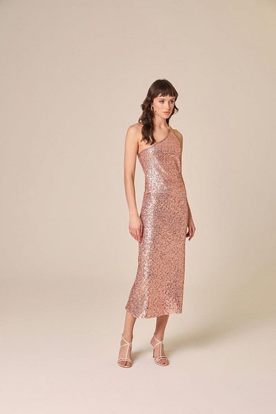 rue Powder Midi Skirt - Sequin Detailed