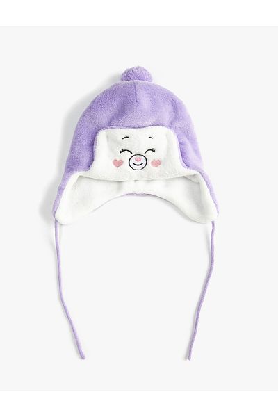 Koton Plush Pilot Hat with Pompom Panel Ear Flaps