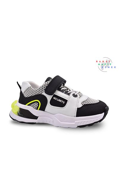 kids A more Unden Single Velcro Elastic Mesh Detailed Boys' Sports Shoes Black