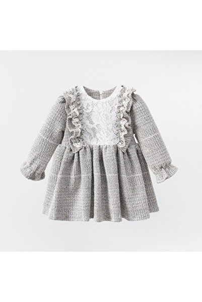 Ma Moi Baby Barbara Gümüş Kız Bebek Elbise