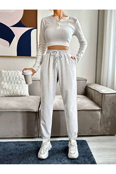 yx yustex sport Γκρι Unisex Φαρδιά Φόρμα Jogger που απομακρύνει τον ιδρώτα