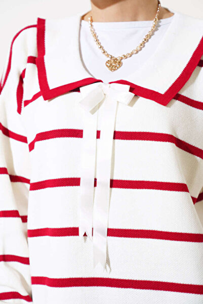 Lavanta Tekstil Baby Collar Bow Knitwear Double Set