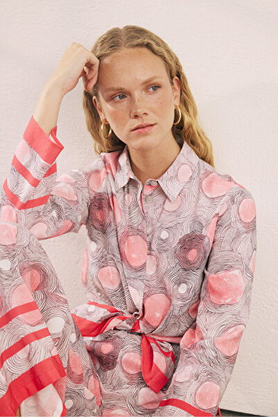 adL Kaşif Desenli Keten Gömlek