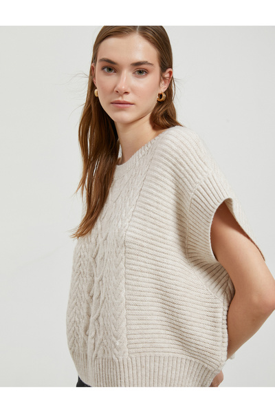 Koton Strickpullover mit Fledermausärmeln – Übergröße