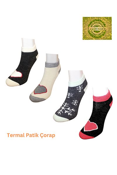socksbox 4 Ζεύγη Γυναικεία Χειμερινά Θερμικά Μποτάκια Πολύχρωμες Κάλτσες
