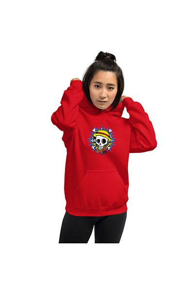 Moda Glo Unisex One Piece Skull Head Printed Hooded Sweatshirt