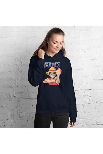 Moda Glo Унисекс суитшърт с качулка и щампа Monkey D. Luffy One Piece