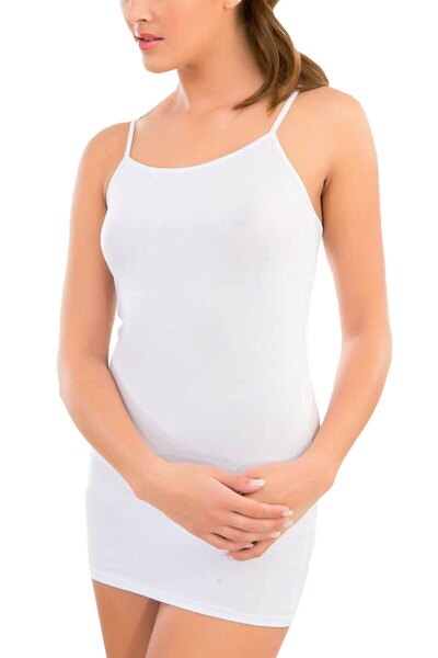 by İGP Жіночий модальний бавовняний довгий топ на бретельках