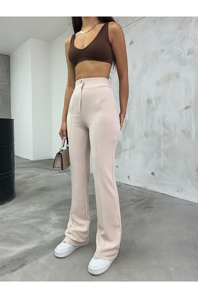 BİKELİFE Women's High Waist Lycra Recovery Flared Trousers