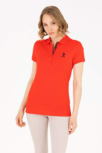 U.S. Polo Assn. Kadın Kırmızı Basic Polo Yaka Tişört 50266513-VR030