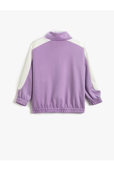 Koton Half Zipper Oversize Sweatshirt Stand Collar Zipper Pocket Detailed Elastic Cuff