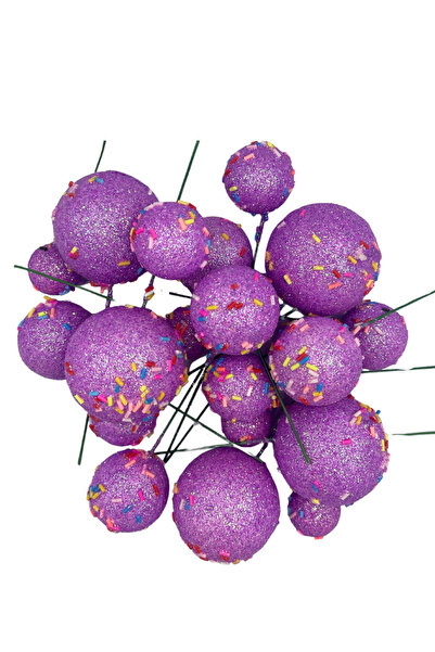 PASTRY PLANET Cake Top Ball Ornament Mix Purple Ball (20 Pieces)
