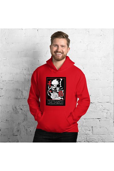 Moda Glo Унисекс суитшърт с качулка и щампа Kakashi