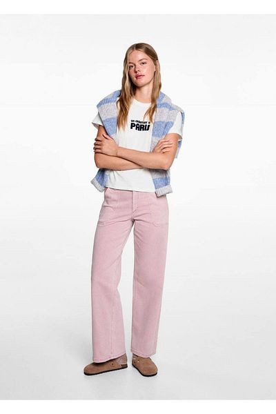Mango Teen Tricou din bumbac cu model