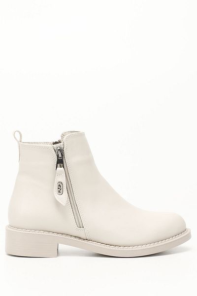GÖNDERİ(R) Women/Girls Beige Double Zipper Boots