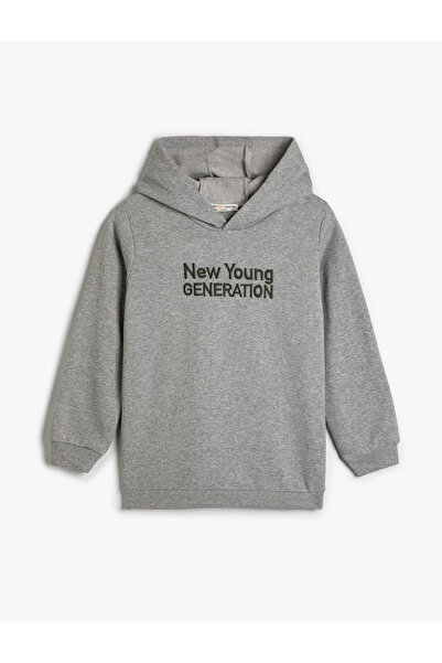 Koton Hanorac cu mânecă lungă și slogan cu glugă