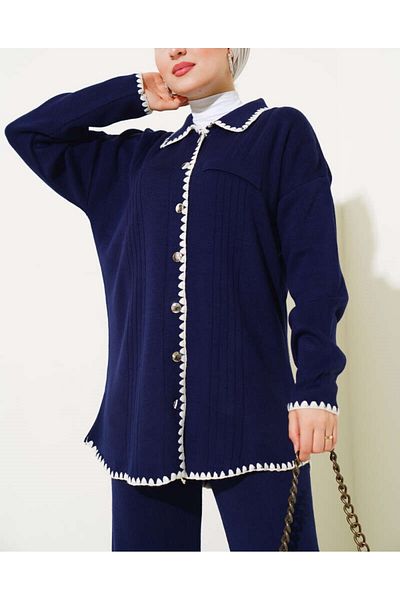 Lavanta Tekstil Hijab Knitwear Double Set
