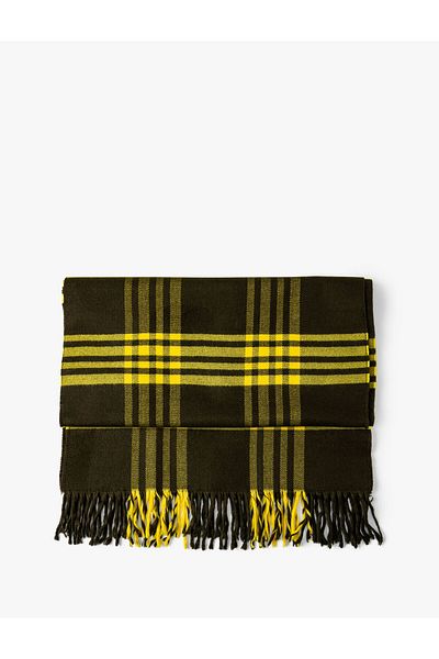 Koton Scarf Plaid Soft Textured Tassels