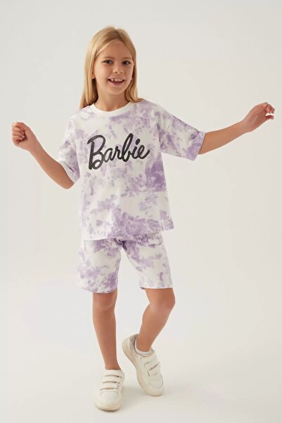 Barbie Written Lilac Girl's Bermuda Set