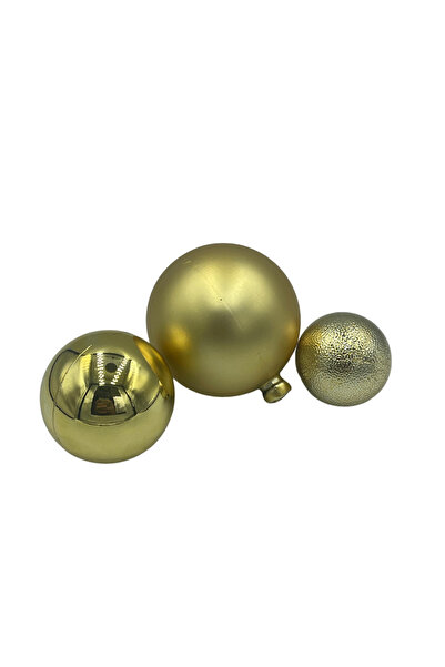PASTRY PLANET 3 Size Gold Cake Top Ball Ornament