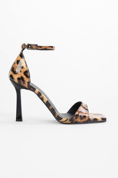 Shoeberry Pantofi cu toc din piele lăcuită Vinetta Leopard de damă