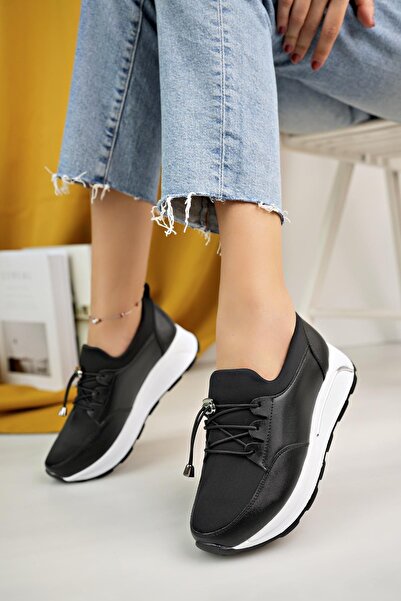 Aymood Black Skin Stretch Stoned Women's Stylish Daily Comfortable Orthopedic Non-Slip Sole Ballerina Shoes