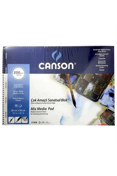 Canson 1557 Mix Media 35x50cm 15yp 200gr Spiral Multi-Purpose Drawing Drawing Notebook / Fcns200203550