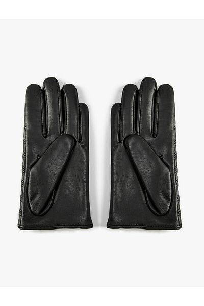 Koton Ski Gloves Leather Look Quilted