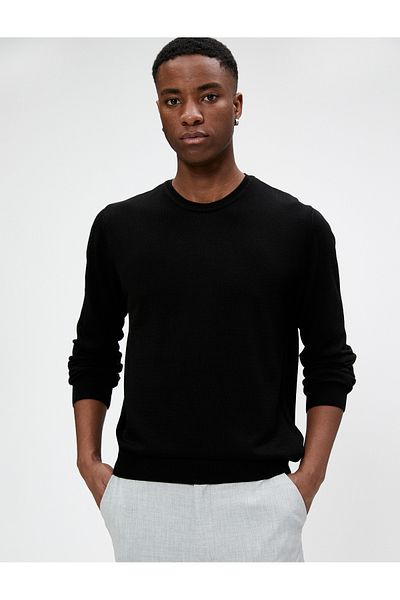 Koton Basic Knitwear Sweater Crew Neck Slim Fit Long Sleeve
